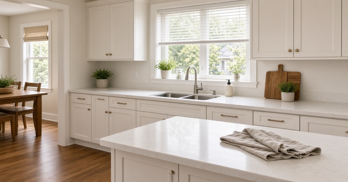 House cleaning in a suburban kitchen